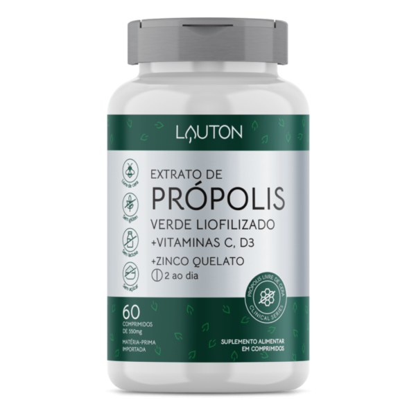 Extrato de Própolis Verde Liofilizado - 60 comprimidos | Lauton Nutrition