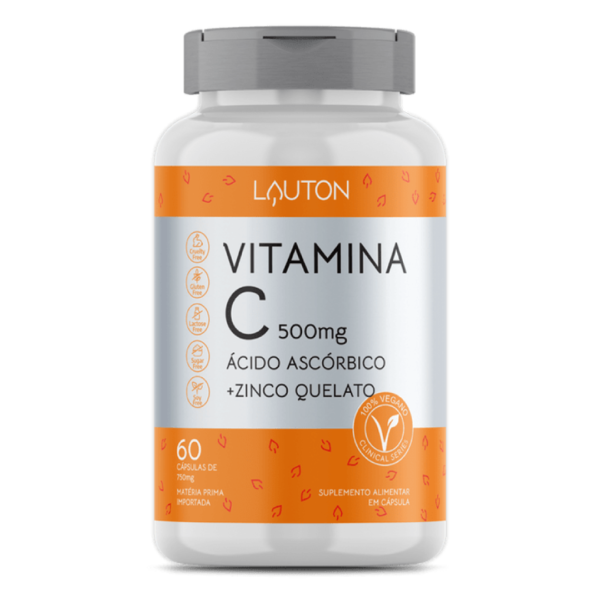 Vitamina C + Zinco 500mg - 60 cápsulas | Lauton Nutrition